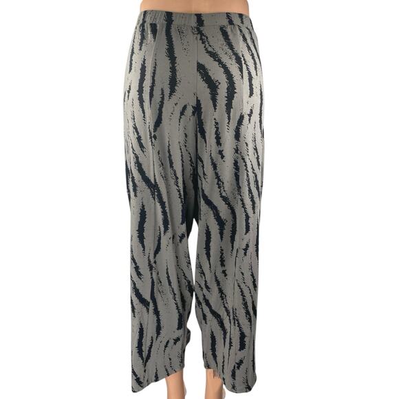 MxM Gray Zebra Animal Print Wide Leg High Waist Palazzo Harem Trousers Pants M - Picture 3 of 5